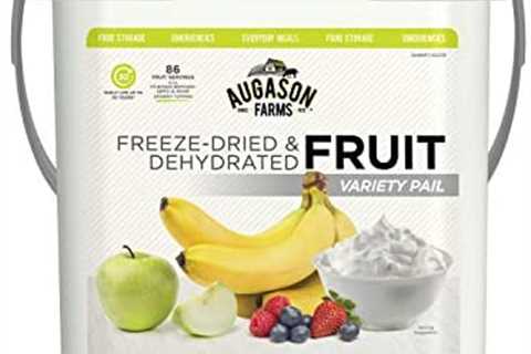 Augason Farms Dehydrated and Freeze-Dried Fruit Variety Pail, 25-Year Shelf Life – Emergency Food..