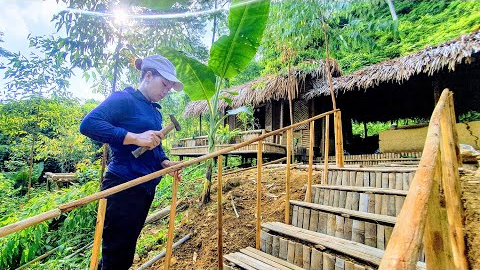 100 Days Solo Bushcraft - Building a Bushcraft Shelter -  Solo Bushcraft Survival