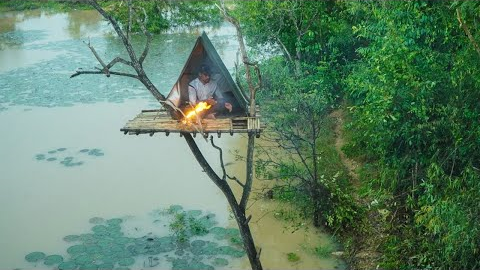 BUSHCRAFT Building 9m Camping Floating Under Raining Season