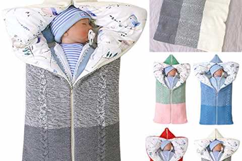 Baby Swaddle Blanket Stroller Wrap,Soft Thick Fleece Warm Blanket Newborn Sleeping Bag for 0-12..