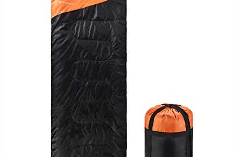 Extremus Rectangular Camping Sleeping Bag, 3-Season Comfort, Single/Double Backpacking Sleeping..