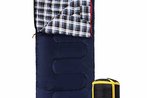 REDCAMP Outdoors Cotton Flannel Sleeping Bag for Camping Backpacking, Warm and Comfortable Envelope ..