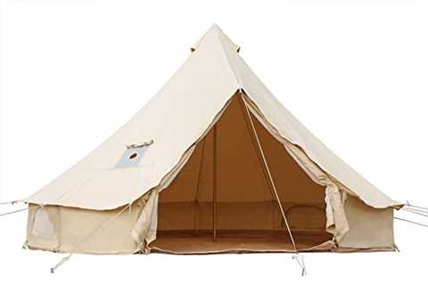 Yurtent Roomy 5M Bell Tent with Stove Jack(Top),Fire Retardant Canvas Tent for Camping All Seasons..