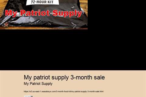 my patriot supply 3-month sale