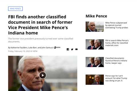 Mike Pence Subpoenaed in Jan. 6 Investigation and FBI Search of Indiana Home