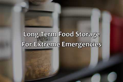 Long Term Food Storage For Extreme Emergencies