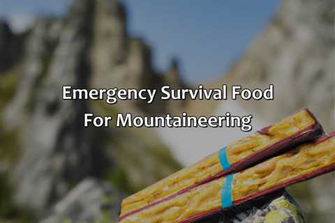 Emergency Survival Food For Mountaineering