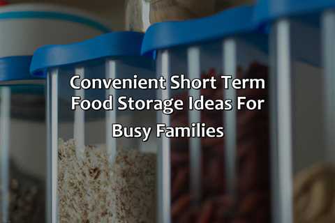 Convenient Short Term Food Storage Ideas For Busy Families