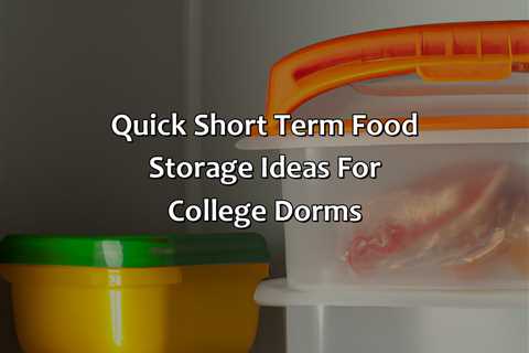 Quick Short Term Food Storage Ideas For College Dorms