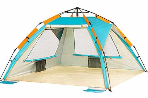 Beach Tent Sun Shelter XL - Portable Beach Tents Sun Shade 4 Person - UPF 50+ UV Tent Beach Half..