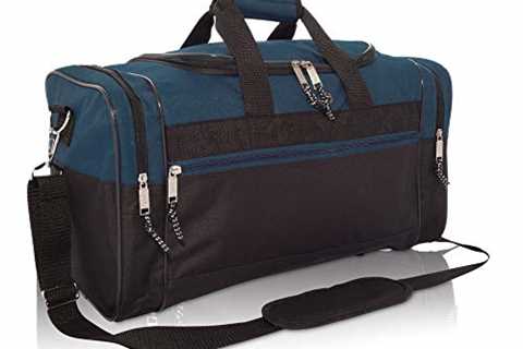 Medium Duffle Bag Duffel Bag in Black and Navy Blue Gym Bag - The Camping Companion