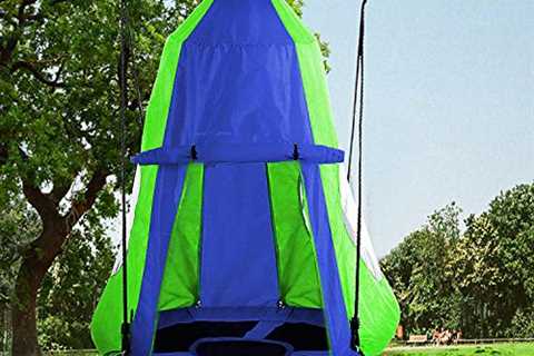 Hanging Tree Swing Tent Waterproof Backyard Hammock Chair Max Capacity 600lbs Detachable Play Tent..