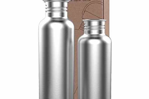 TRIPLE TREE 34 OZ Uninsulated Single Walled Stainless Steel Sports Water Bottle 18/8 Food Grade for ..