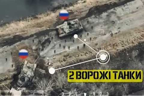 Dramatic Moment! How Ukrainian Drones Easily Destroy Russian Tanks That They Call Advanced Tanks