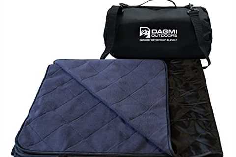 Dagmi Outdoors Waterproof Outdoor Blanket Large Fleece Stadium & Camping Blankets for Cold..