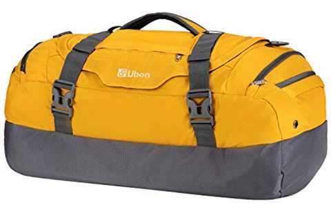 Ubon Heavy Duty Duffle Bag Gym Sport Bags with Convertible Backpack Straps (Yellow,65L) - The..