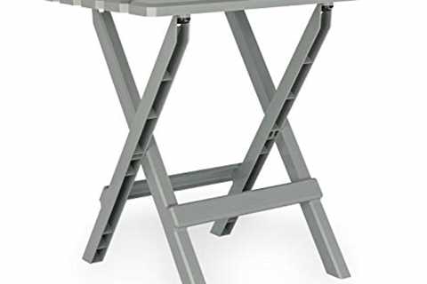 Camco Large Adirondack Portable Outdoor Folding Side Table - Perfect for The Beach, Camping,..